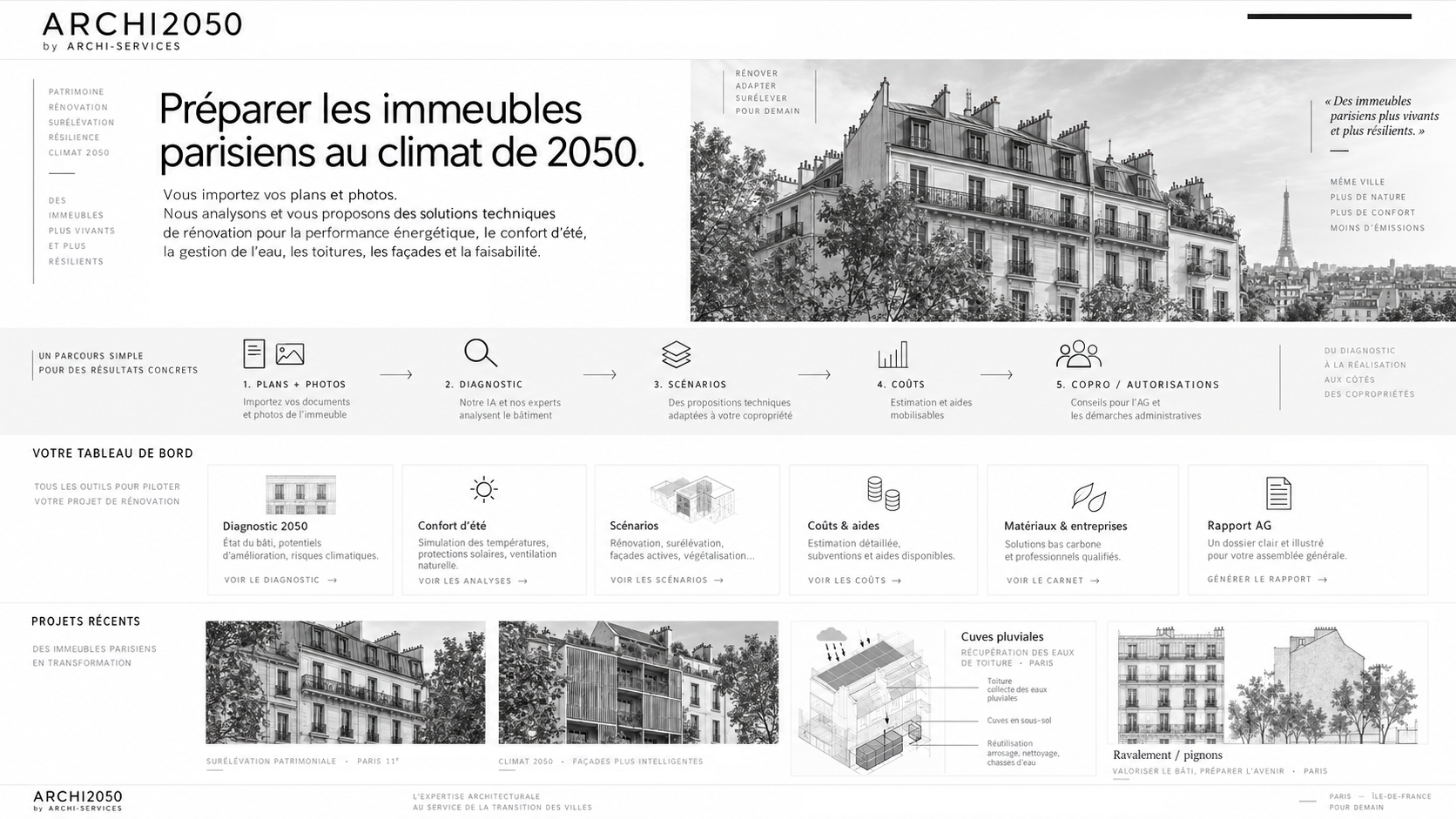ARCHI2050 — préparer les immeubles parisiens au climat de 2050